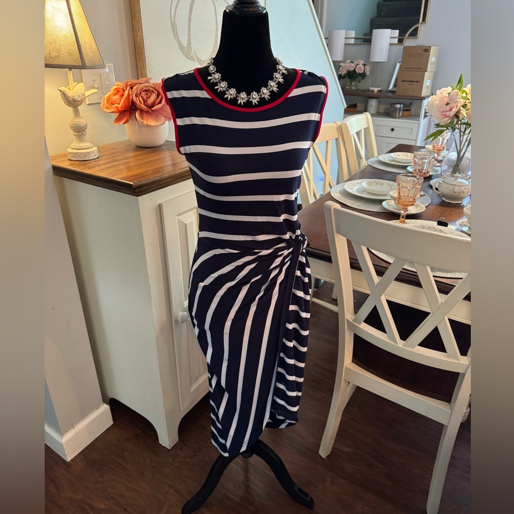 Red, navy and white dress. Purchased in Croatia.
